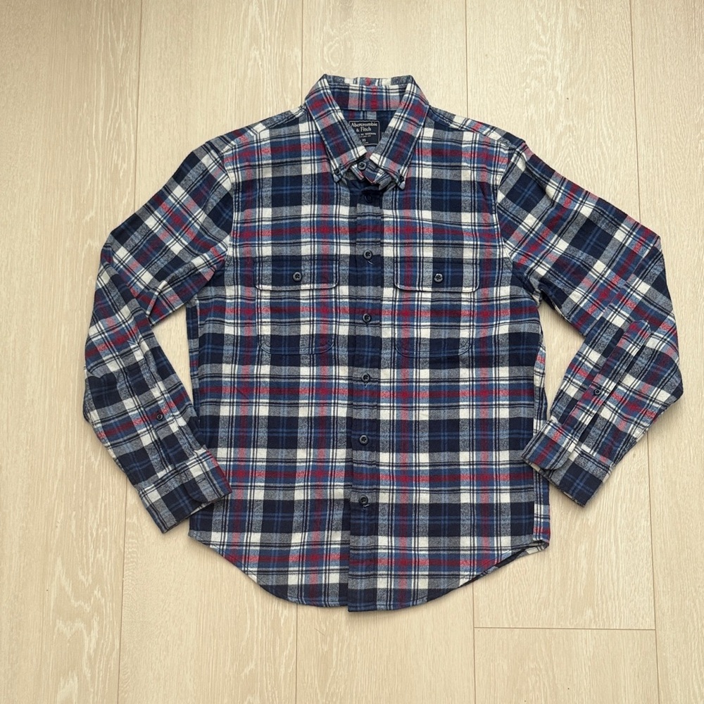 Abercrombie & Fitch Blue and Red Plaid Shirt